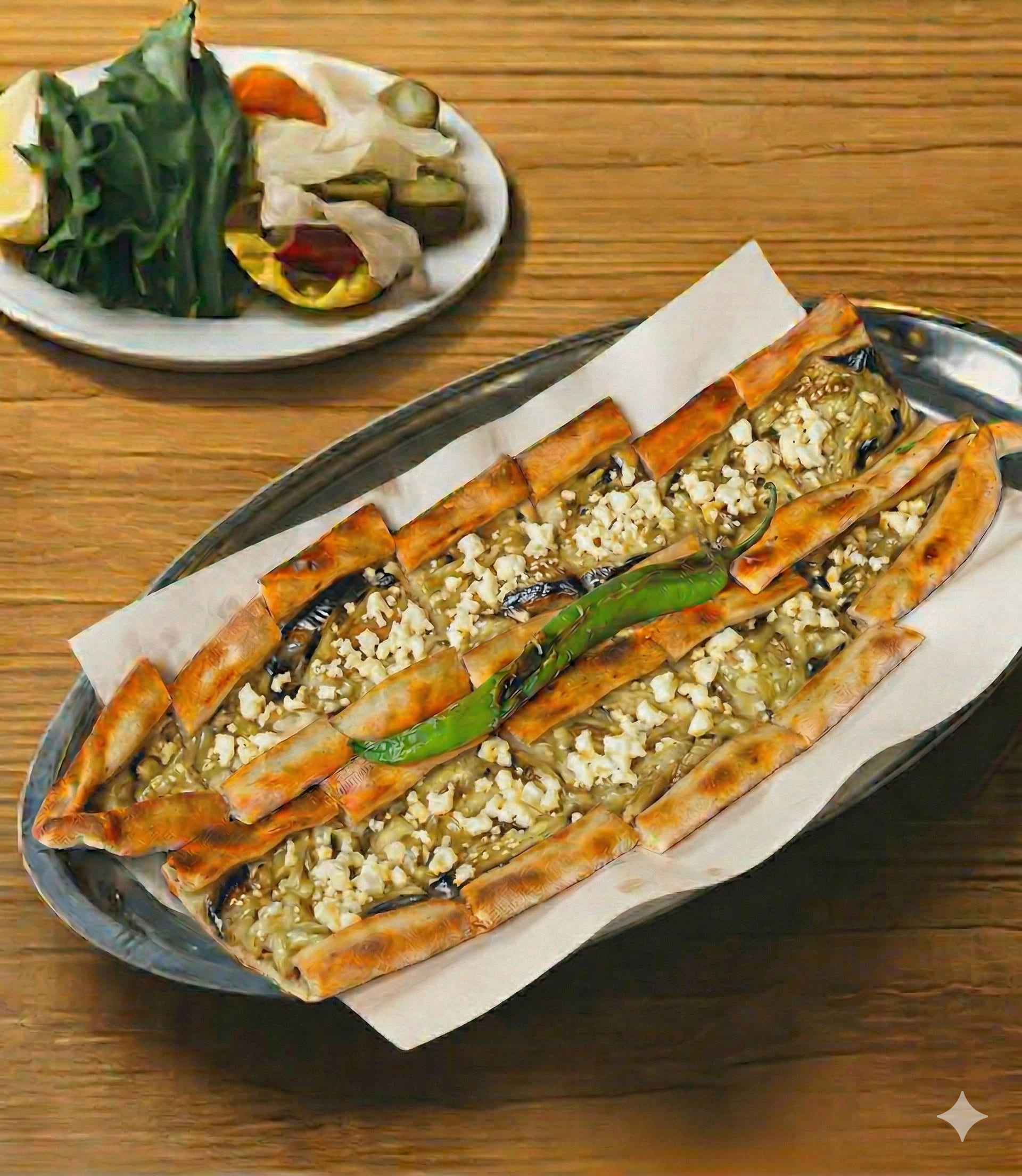 Köz Patlıcanlı Erzincan Tulum Peynirli Pide